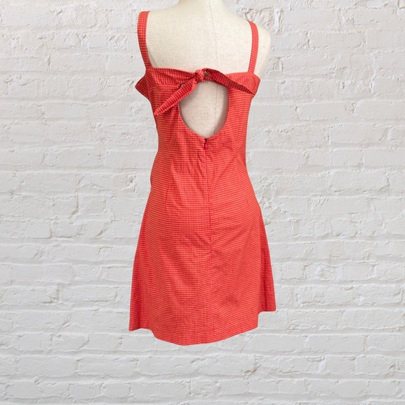 So... orange, yellow, and white cotton dress with small stripe pattern - Picture 3 of 5